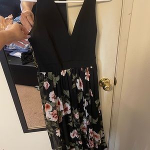 Black dress with flowers